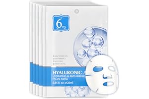 DIVIDERMY 6 Pezzi Maschera Viso Idratante, Skincare Maschera Idratanti, Anti Wrinkle Mask, Riduce le Linee Sottili e le Rughe, Mask Viso Idratante per la Maggior Parte Tipi di Pelle, Blu