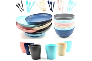 NOWCOOKS Camping Set 6 People; Set of 6, Plates, beakers, Bowls and Cutlery - UK/EU Tested, BPA Free, Perfect for Parties, picnics, Camping and Caravans, Safe for Kids & Adults