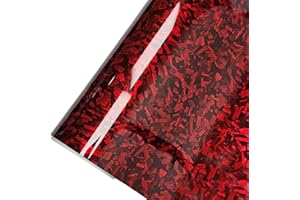 CompraFun Covering Voiture Forgé, Film Covering Carbone en Vinyle, Autoadhésif Imperméable sans Bulles, Autocollant Voiture pour la Décoration de Voiture/Moto/Vélo(Rouge Brillant, 30 x 150CM)