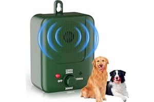 QEWEUUIE Anti barking device for dogs,3 Modes ultrasonic dog barking device,33FT,Waterproof,Dog barking deterrent devices Indoor Outdoor,For Small Medium Large Dogs
