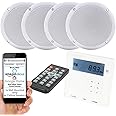 Wall Mounted Micro Bluetooth Amplifier & 4 Ceiling Speaker Kit Stereo HiFi Music