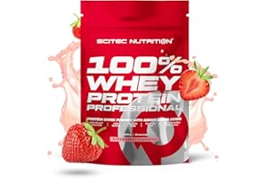 Scitec Nutrition 100% Whey Protein Professional - Wzbogacony o dodatkowe aminokwasy i enzymy trawienne - Bezglutenowy - Bez oleju palmowego, 1000 g, Truskawkowy