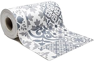 Giuri Tessuti - PASSATOIA per Cucina in Vinile - Tappeto Runner Antiscivolo e Lavabile in PVC - Largo 50 cm (AL METRO, WHITE)