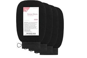 Fatima's Garden Guanti Esfolianti Kessa - Scrub Spa Naturali, Nero (4 Guanti)