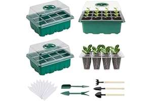 MECCTUCK Mini Serre pour Semis, 3 Pièces Mini Serre, Bacs à Semis, Serre Semis, Mini Serre de Jardin, Serre pour Semis, Bac a Semis, Serre Chauffante pour Semis pour la Croissance de Germination en Serre