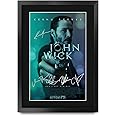 HWC Trading John Wick The Cast Keanu Reeves Ian McShane Gifts Printed Poster Signed Autograph Picture for Movie Memorabilia Fans - A3 Framed