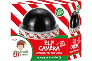 SIC Christmas Elf Dummy Camera – Santa Cam Dummy CCTV with Flashing Red LED Light – Realistic Dummy CCTV Christmas Decoration to Keep Kids Well Behaved & Protect Gifts