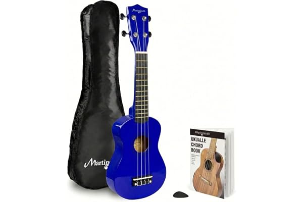 Martin Smith Sopran ukulele med ukulele väska och ackordbok | Nybörjare sopran ukulele set med spelväska & ackordbok för barn
