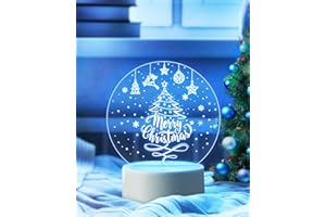 DJLLA Decorazione Natalizia Regalo Luce Notturna Albero di Natale Luce Notturna di Buon Natale Acrilico USB 16 Colori Luce Notturna Festiva Regalo di Natale per Bambini Amici