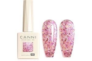 CANNI Vernis à Ongles Gel Semi Permanent Pailleté Rose Pinknude Glitter Vernis à Ongles Gel Nail Polish Soak off Vernis Manucure 8078