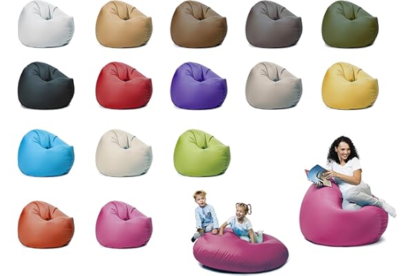 sunnypillow Pouf Poire 145cm diamètre avec 300 L Billes de polystyrène intérieure extérieur Fauteuil avec Rembourrage Perles EPS Rose