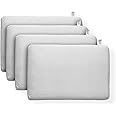 CUSHIO Orthopedic Memory Foam Pillow - 20x12x3 inches (Set of 4) - Ergonomic Support & Plush Comfort - Removable Soft Cover (White)