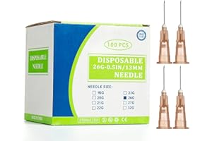 LMYKH 26G x 0.5 inch (0.45 x 13 mm) stainless steel tube, 100 pieces/pack (26G)