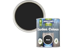 Johnstone's - Garden Colours Fence Paint - Black | Exterior Wood Paint for Shed, Outdoor Furniture | Weathershield, Fade Resistant, Quick Drying | 12m2 Coverage per Litre | 1 L