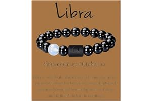 QSMGD Zodiac Bracelets for Women and Men,Friendship Bracelet,8mm 10mm Natural Black Onyx Stone Star Sign Constellation Horoscope Bracelet Gifts