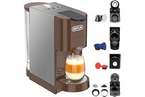 KOTLIE Upgrade 19Bar Máquina de Café Espresso Monodosis 5 en 1 para Nespresso Original/Dolce Gusto/Lavazza Mio/L'OR/Café en Polvo y Sobres de Polvo ESE AC-513HF