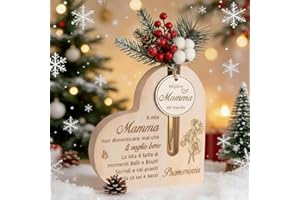 Photect Regalo Mamma Natale Vaso di Cuore in Legno Regali per Mamma Compleanno dai Figli e Figlia Idee Regalo di Festa della Mamma per Donna Decorazione per Casa Compleanno per Madre, Matrigna