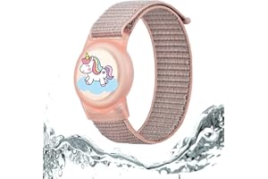 Dingfeiyu Airtag Pulsera niño, Funda Airtag Llavero Case Holder, Correa protección niños, localizador GPS Pulsera para niño Anti-arañazos