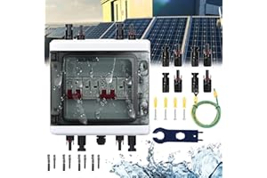 AISNY Surge Protection PV, 2 In 2 Out DC Circuit Breaker Lightning Protection Circuit Breaker 2 String 1000v DC 40A 20-40KA Generator Connection Box IP65 Waterproof Solar Connection Box For Photovoltaics