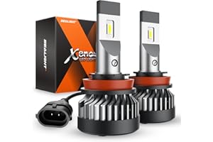 SEALIGHT Lampadina H11 Led, 6500K Bianco Freddo 400% Di Luminositã, 50000 Ore Di Durata, H9/H16/H8 Fendinebbia, 20000Rpm Turbo Fan, Non Polaritã Plug And Play, 2 Lampadine, Xf2