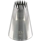 PME JEM Large Fine Star Savoy Piping Nozzle no. 3ES, Silver,Package may vary