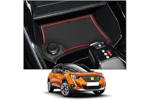 SXCY Alfombrillas Antideslizantes para Peugeot 2008 E-2008 2022, Alfombras de Goma para Consola Central, Puerta Portavasos, Caja de Almacenamiento Coche Accesorios Peugeot 2008 (Rojo)