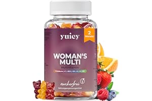 ‎YUICY yuicy® Nahrungsergänzungsmittel für Frauen – Multivitamin Komplex – Extrem Leckere Multivitamin Gummies – Vegane Frauen Vitamine – Zuckerfreie Multi Vitamine – Woman's Multi 60 Stück