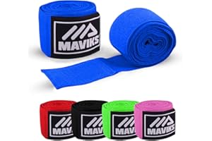 MAVIKS Boxing Hand Wraps 120 and 180 inch Bandages for Martial Arts Kickboxing Muay Thai MMA Training Sparring Men Women Inner Gloves Elastic Handwraps with Thumb Loop
