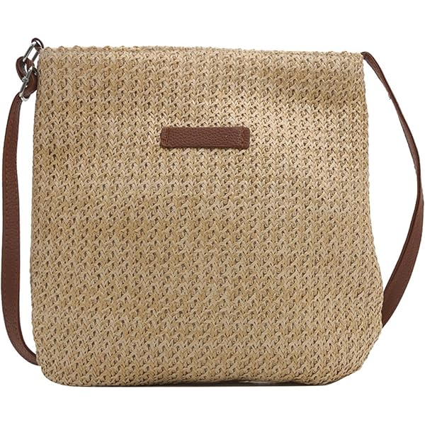 Sac Tissé Beige Bohème + Pochette Kaki – Lot 2 Sacs Plage Été Femme, Style Chic Nature, Fermeture Éclair, Idéal Vacances Et Quotidien