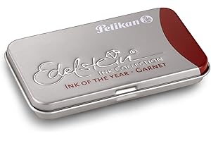 Pelikan Edelstein GTP/6 - Estuche de metal con cartuchos de tinta para pluma estilográfica, color rojo oscuro