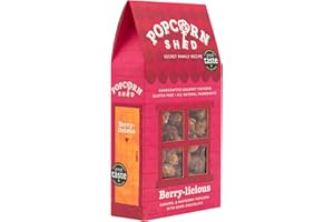Popcorn Shed Berrylicious Gourmet Popcorn (1 x 80g) - Raspberry & Dark Chocolate Gourmet Popcorn, Easy & Low Calorie Snack, Perfect for Parties, Movie Nights & Gifting