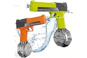 METHROP Electric Water Gun 2 Pack Automatic Water Pistol for Adult Kids Super Soaker Squirt Blue 500 CC + 60 CC Large Capacity Swimming Toys for Summer Beach