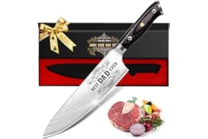 FUNISTREE Chef Knife Gifts for Dad Daddy from Daughter Son, Dad Christmas Gifts, High Carbon German Stainless Steel EN. 4116 Kitchen Knife, Xmas Secret Santa Advent Calendar Presents for Father Step Dad