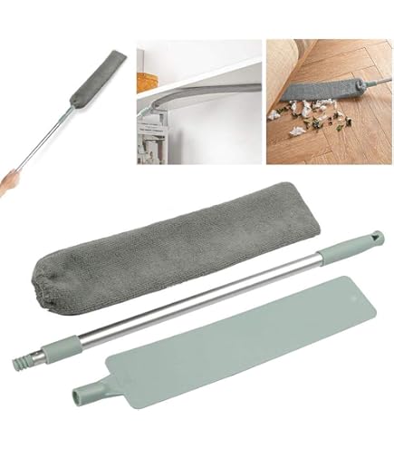 Piumino Per Polvere Retrattile - Asta Estendibile 91-125cm, Testa Microfibra, Per Pulire Sotto Elettrodomestici E Letti - Foto 9