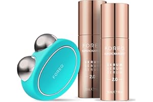 FOREO Set Reafirmante BEAR - Dispositivo de microcorrientes facial BEAR + 2x sérum conductor 30 ml con acido hialuronico- Masajeador facial reafirmante - Skin care set - Mint
