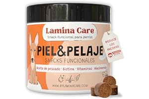 Lamina Care – Snacks Funcionales con Vitaminas Perro para Piel y Pelo | Alivia alergia Perros, picores Perro Piel y caída del Pelo | Omega 3 Perros | 90 chuches Naturales