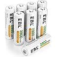 EBL AA Rechargeable Batteries 2800mAh, 8 Counts High Performance 1200 Cycle Ni-MH Batteries