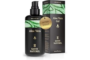 ‎SATIN NATUREL Satin Naturel - After Shave Balsam Herren 200ml - BIO Aloe Vera Gel + Hyaluron - Für die optimale Männer Pflege & Beruhigung der Haut - Gesichtspflege Männer - Das Beste der Aloe Vera Pflanze