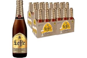 Leffe Blonde Cerveza Belga, Sabor Ligero y Suave, 4 Pack de 6 Botellas x 33 cl, 6,6% Volumen de Alcohol