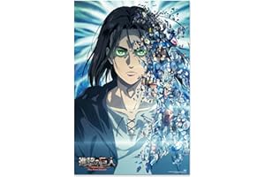 Grupo Erik Poster Attaque des Titans Eren Yeager - 36 x 24 pouces / 91,5 x 61 cm - Expédié enroulé - Affiches et impressions - Affiches murales