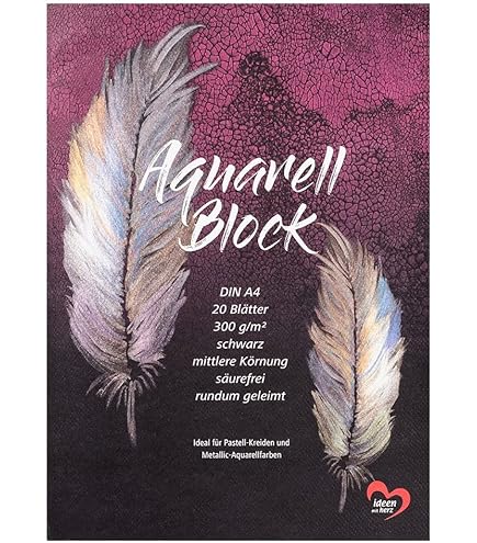 Vaessen Creative Florence Watercolour Paper A5, White, 300 GSM, Artist Grade Quality, Textured Surface, 15 Sheets For Painting, Handlettering, Art - View #3