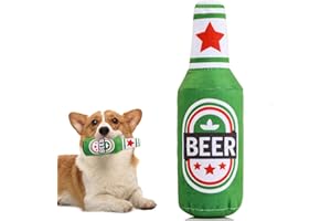 DRWOSM Jouets pour Chiens Jouets Couineurs pour Chiens Jouets pour Chiens en Peluche Doux Jouet à Mâcher Jouet Couineur pour Chien Contre L'ennui Jouet Bouteille de Vin pour Chiots, Petits, Moyens Chiens