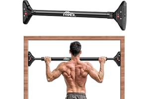 Pameil Klimmzugstange Türrahmen, Pull Up Bar Tragkraft bis 200 Kg, Reckstange Ohne Schrauben 75-94cm Ausziehbar, Neues 360° Drehbares Zahnradschloss (Schwarz, 75-94 cm)