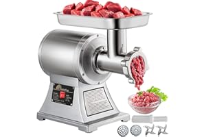 Happybuy Hachoir à Viande électrique 850w, Broyeur à Viande commercial, Type 90800, Matériau en acier inoxydable pour les restaurants/les supermarchés/les boucheries