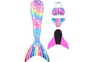 NAITOKE dziewczęcy ogon syreny do pływania księżniczka cosplay strój kąpielowy płetwa syreny do pływania