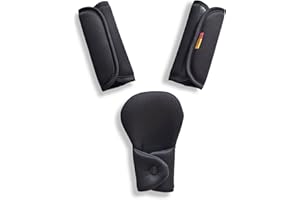 SeedFuture Ensemble de housses de ceinture de sécurité pour bébé avec coussinet d'entrejambe pour siège de voiture, poussette, noir