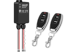 PAKINUI Fernbedienung Schalter, 12V Funkschalter Wasserdichte, Drahtloser Schalter DC8~80V 30A Relais Fernschalter mit 50m Long Range, für Haushaltsgerte Leuchten Deckenventilatoren und elektrische Gerte