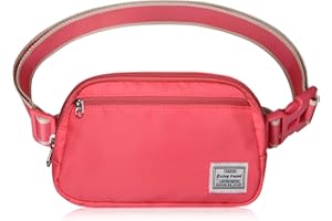 DMLuna Small Crossbody Bags for Women Trendy, Lightweight Waist Pack for Women & Men, Mini Belt Bag, Waist Bag with Adjustable Strap for Running Workout Traveling, Coral Red