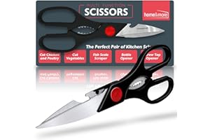 SOL Multi Function Scissors – Heavy-Duty Kitchen Shears for Meat, Poultry, Herbs, Vegetables, and Packaging – Sharp Stainless Steel Blades – Comfortable Grip – Essential Food Prep Tool