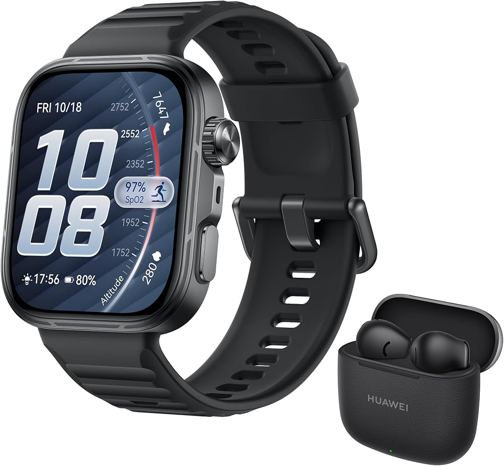 HUAWEI WATCH FIT 5 Pro Akıllı Saat + FreeBuds SE 3, Siyah | GPS, EKG, 1,92″ Safir Cam Ekran, NFC, Outdoor Modlar, Sağlık Takibi, Uzun Pil Ömrü, 5 ATM, Android ve iOS